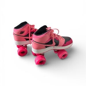 🛼 Custom Air Jordan 1 Roller Skates Pink & Black Women 8 Youth 6 Pro Build Bag